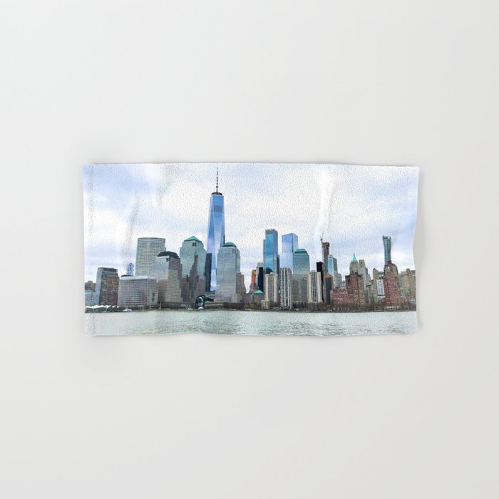 lower manhattan skyline Hand & Bath Towel