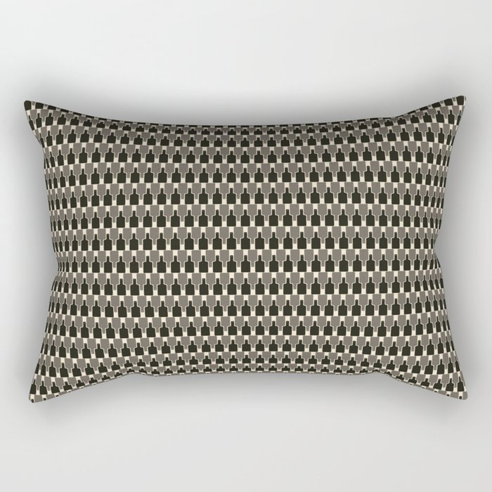 Geometric Cutting Board Pattern in Gray Rectangular Pillow