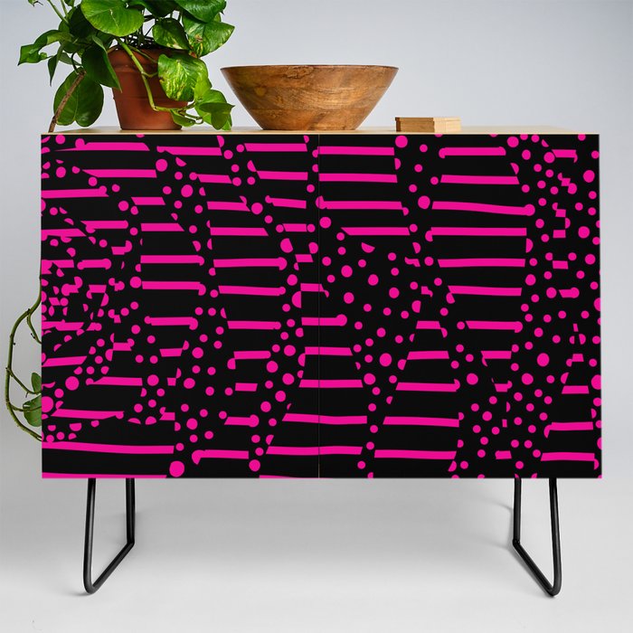 Spots and Stripes 2 - Magenta and Black Credenza