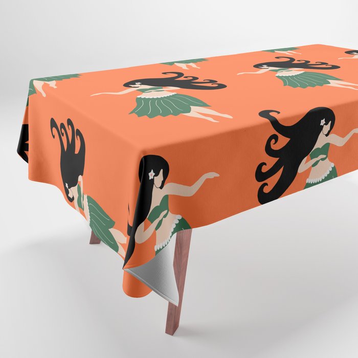 Hula Girl Vintage Pattern Tablecloth