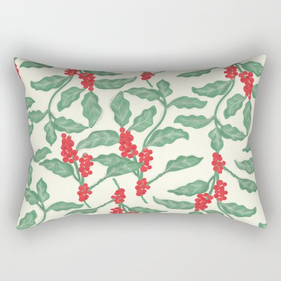 Coffee Plant Pattern Rectangular Pillow