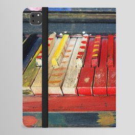 Arts and crafts colorful painted piano keys musical color photograph / photography for home and wall decor iPad Folio Case