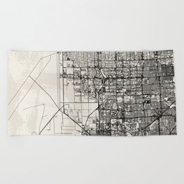 Miramar, USA - City Map Drawing Beach Towel