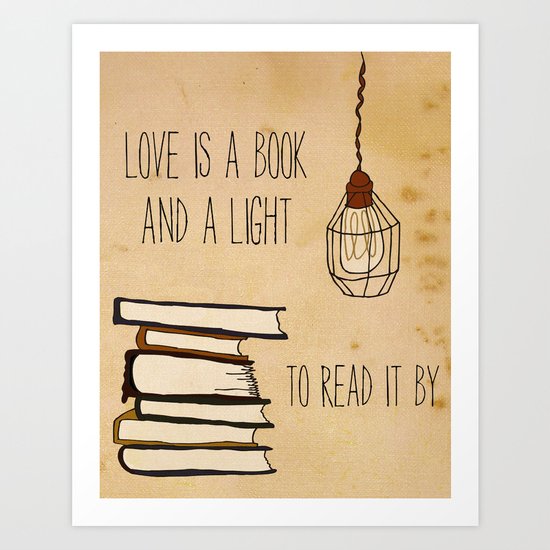 Love Is A Book Art Print