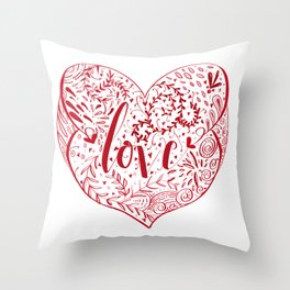 Heart Doodles of Love Throw Pillow