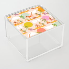Summer with Yoga, Cats and Plants Acrylic Box