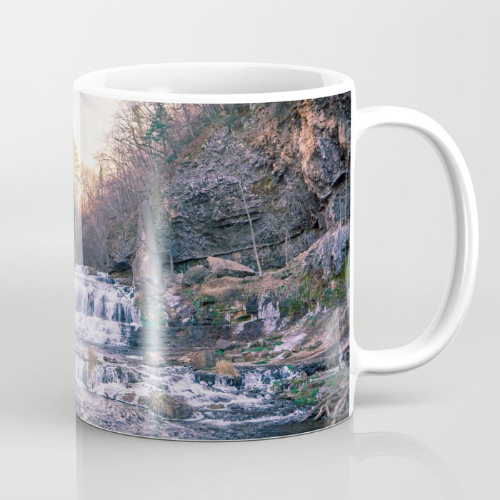 Late Autumn Waterfall | Long Exposure Photography Coffee Mug
