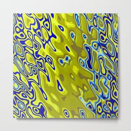 Yellow green and blue geometric pattern Metal Print