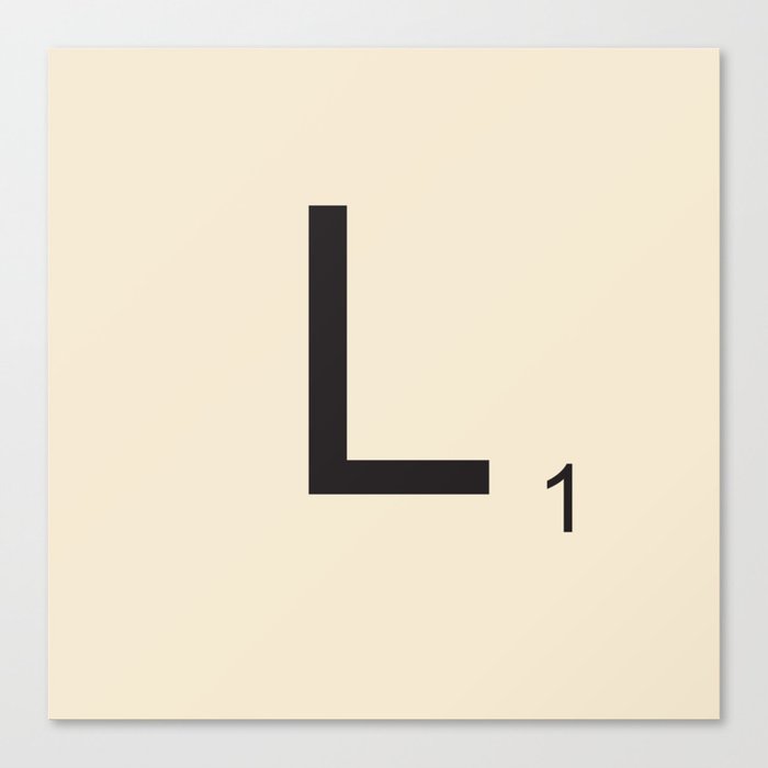 Scrabble Lettre L Letter Canvas Print