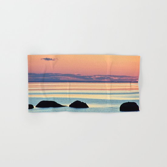 Circle of Rocks and the Sea at Dusk Hand & Bath Towel