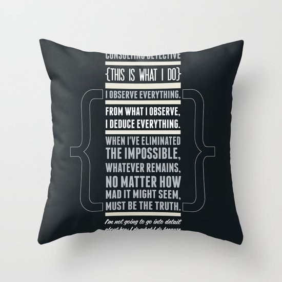 Sherlock - The Great Consulting Detective. Throw Pillow