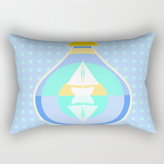 Ship in glass bottle Rectangular Pillow
