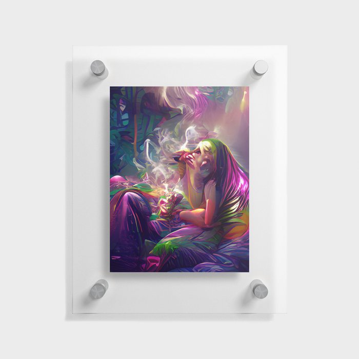 "Contemplative Stoner" • Unique Boho Semi-Abstract Art • Perfect For Stoner/Tripping/Chill Rooms Floating Acrylic Print