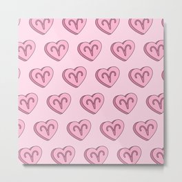 Aries Candy Hearts Metal Print