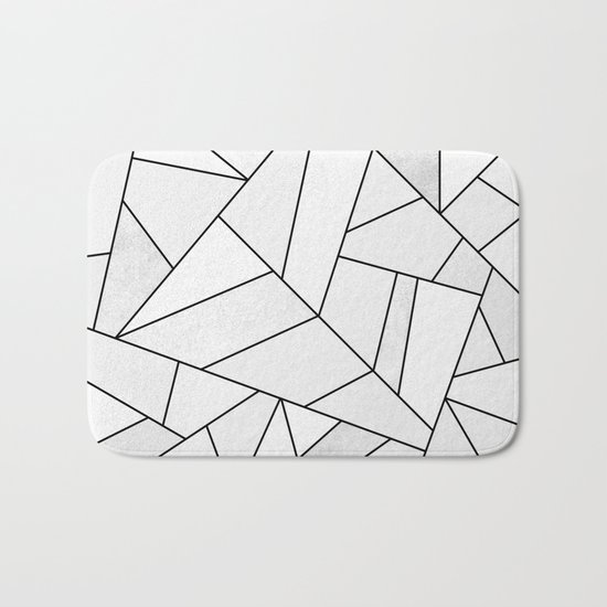 White Stone / Black Lines Bath Mat