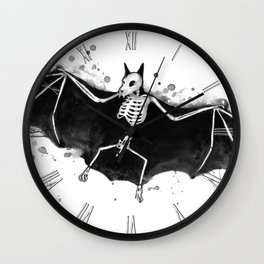 Skeletal Bat Wall Clock