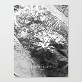 Crested Butte 3D Map Canvas Print