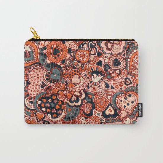 Doodle hearts Carry-All Pouch