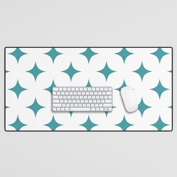 Aqua Star Pattern Desk Mat