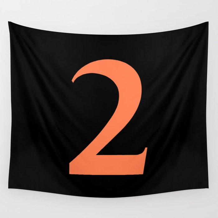 2 (CORAL & BLACK NUMBERS) Wall Tapestry