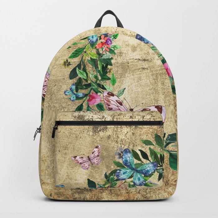 Wreath #Flowers & Butterflies#Royal collection Backpack