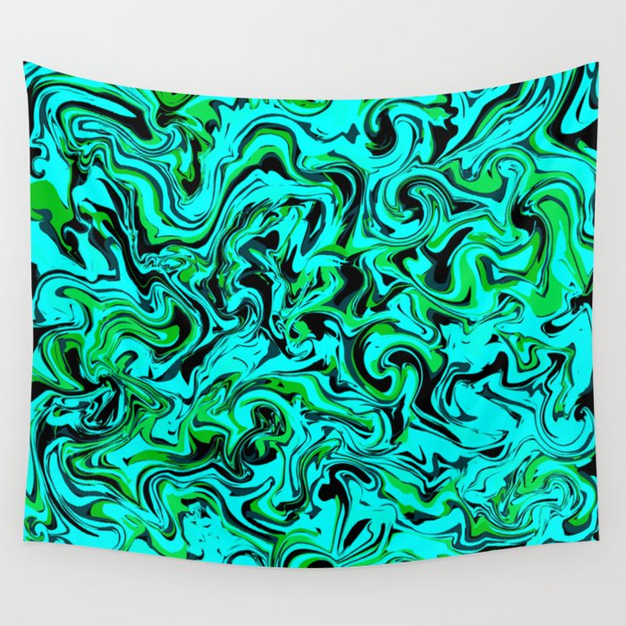 Green Glow Marble Wall Tapestry