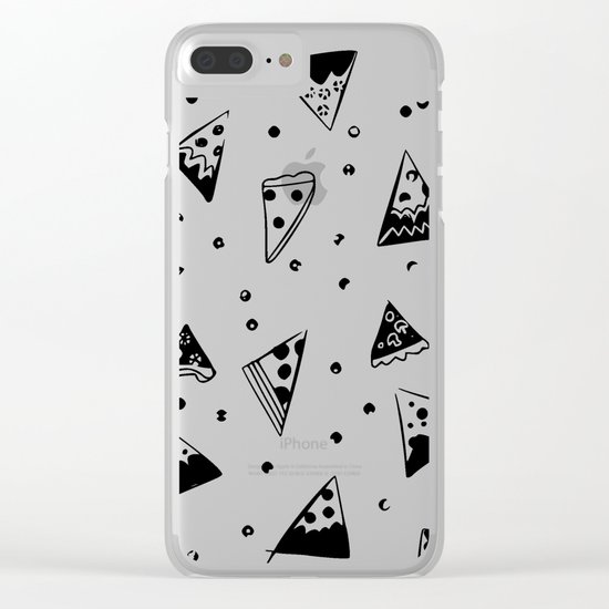 Hipster pizza seamless drawing Clear iPhone Case