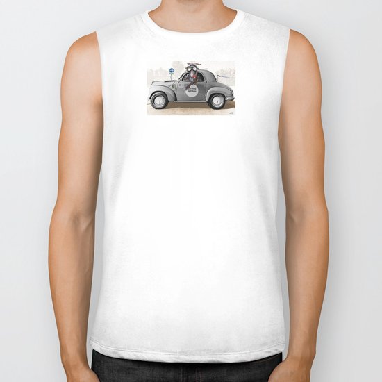 Goat Rally Collage Biker Tank