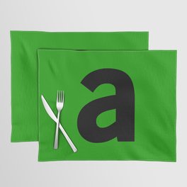 letter A (Black & Green) Placemat