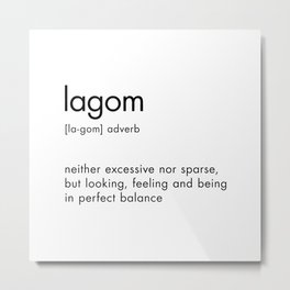 Lagom Definition Metal Print