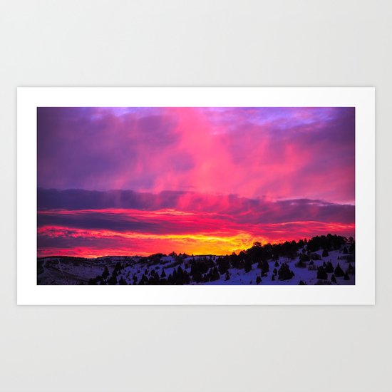 Sunset over the Artic Art Print