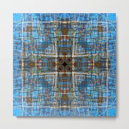 Plaid Construction Metal Print | Architecture, Abstract, Pattern, Mixed Media 