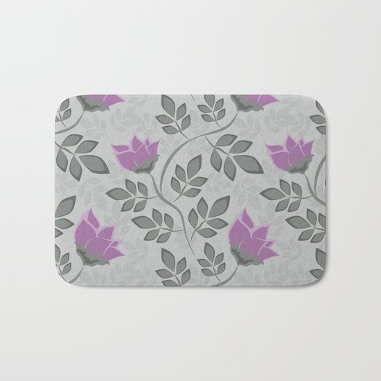 Liana purple flowers . Bath Mat