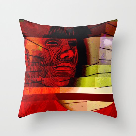 the abstract face Throw Pillow