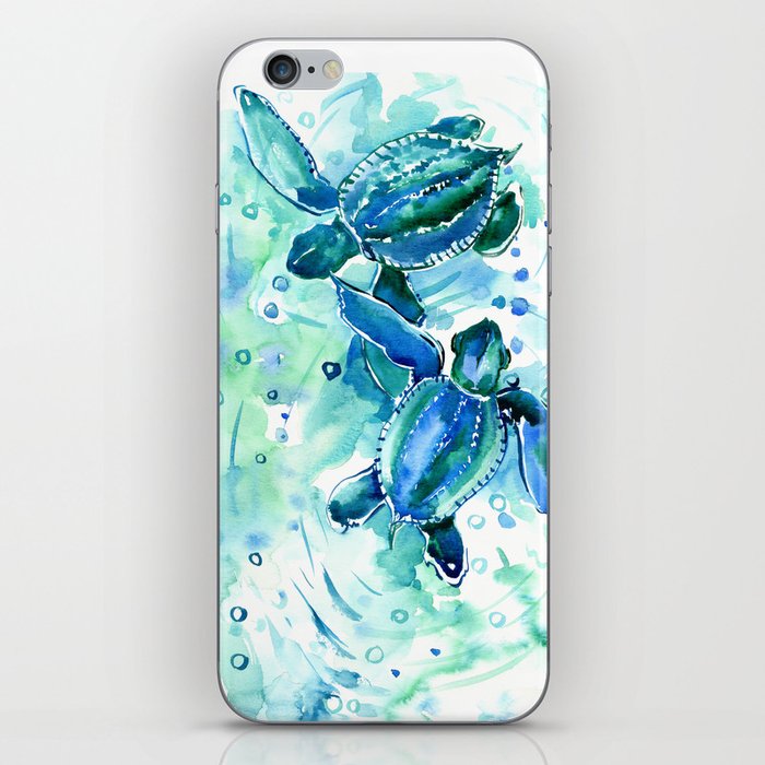 Turquoise Blue Sea Turtles in Ocean iPhone Skin