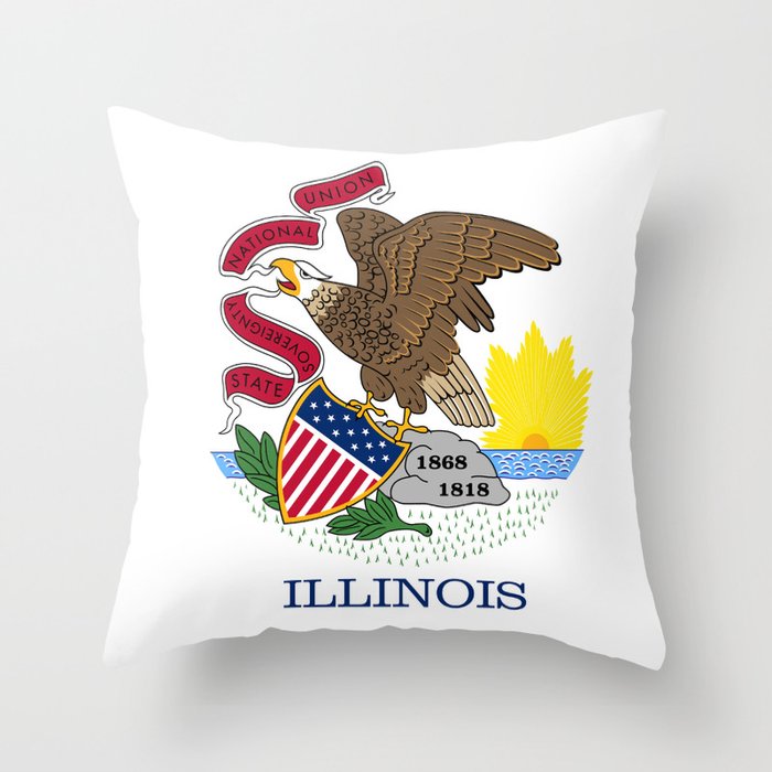 State flag of Illinois Throw Pillow