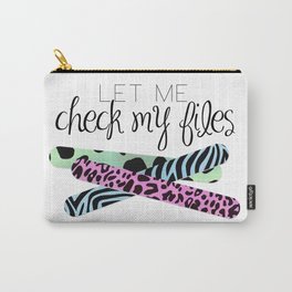 Let Me Check My Files Carry-All Pouch | Funny, Illustration, Manicurist, Salon, Manicure, Salonart, Make Upartist, Makeuplovers, Cartoon, Nails 