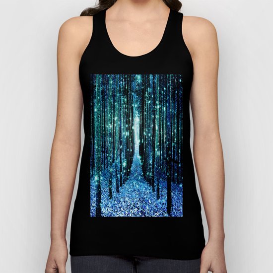 Magical Forest Teal Turquoise Unisex Tank Top