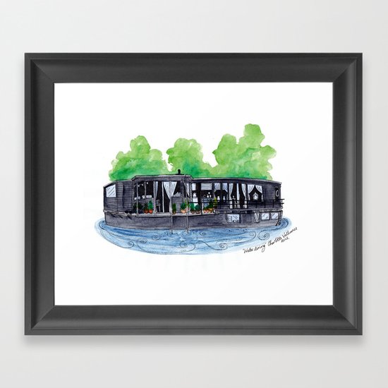 Water Living in Amsterdam by Charlotte Vallance Framed Art Print
