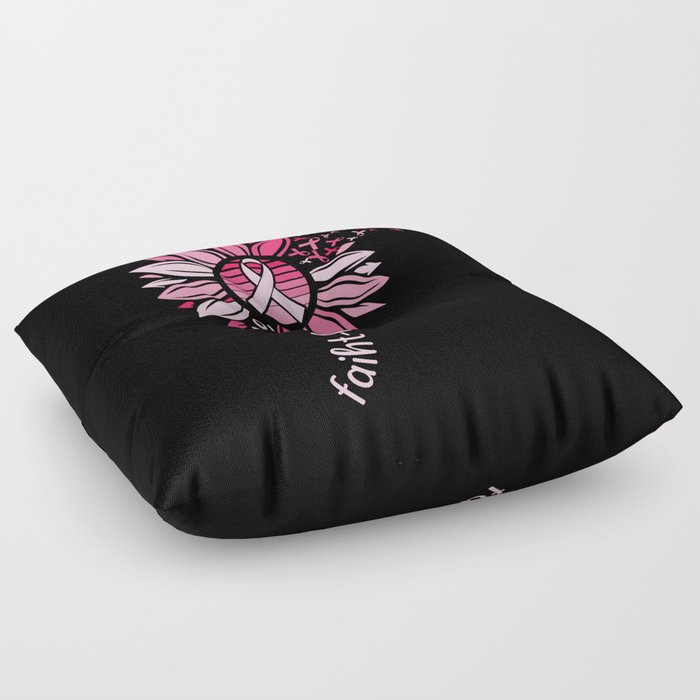 Breast Cancer Awareness Sunflower Floor Pillow