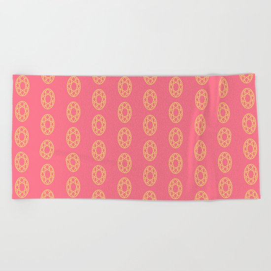 Happy Oval Gems Beach Towel