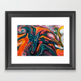 Bright Wing - Milk & Food Coloring Painting Framed Art Print