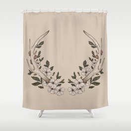 Floral Antler Shower Curtain