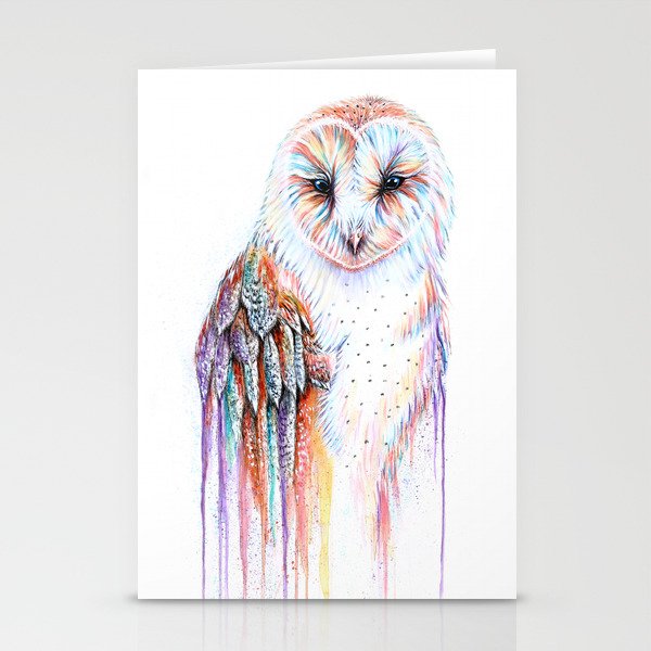 Colorful Owl Stationery Cards