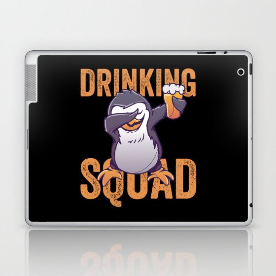 Dabbing Penguin Drinking Squad Laptop & iPad Skin