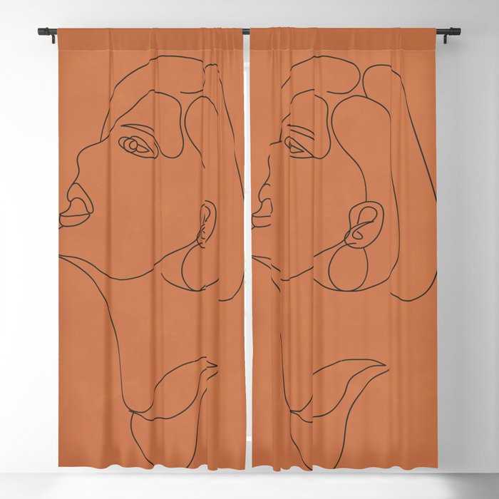 Woman Minimal Line Art 1 Blackout Curtain