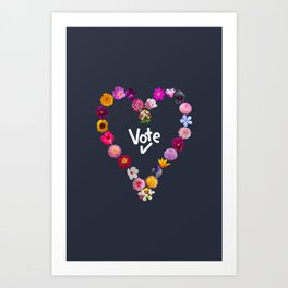 Floral Vote Heart Art Print