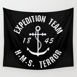 The Terror Expedition Team - White Text Wall Tapestry
