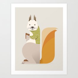 Whimsical Red Squirrel Art Print