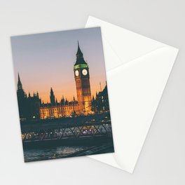 Great Britain Photography - Big Ben Lit Up In The Evening Stationery Card
